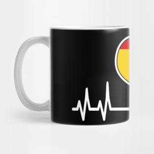 Spain Heart Flag Heartbeat Love EKG Mug